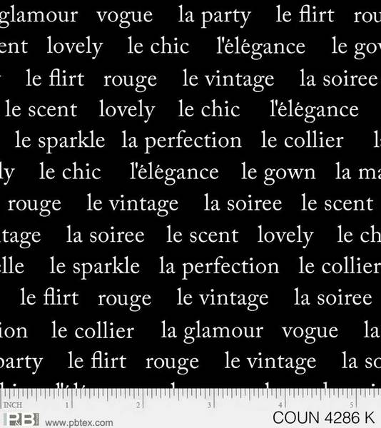 Couture Noir Words - P&B
