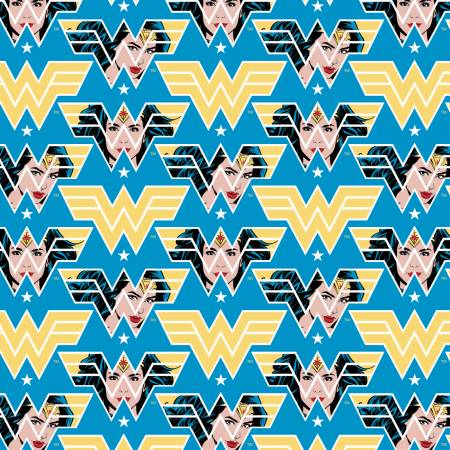 Blue Wonder Woman 1984 Face - Camelot Fabrics