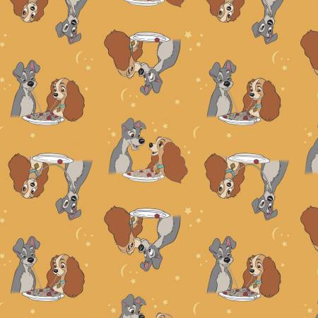 Lady & the Tramp - Mustard - Camelot Fabrics