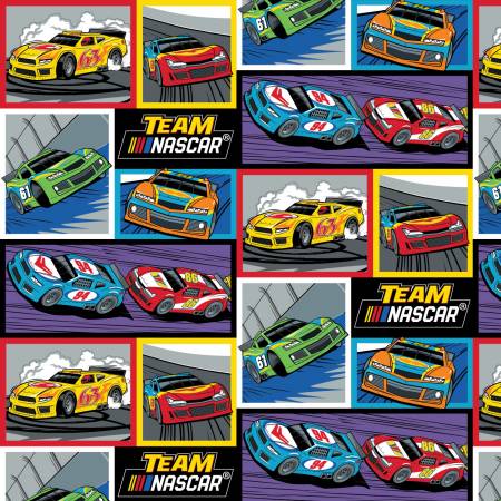 Multi Nascar Racing Blocks - Camelot Fabrics