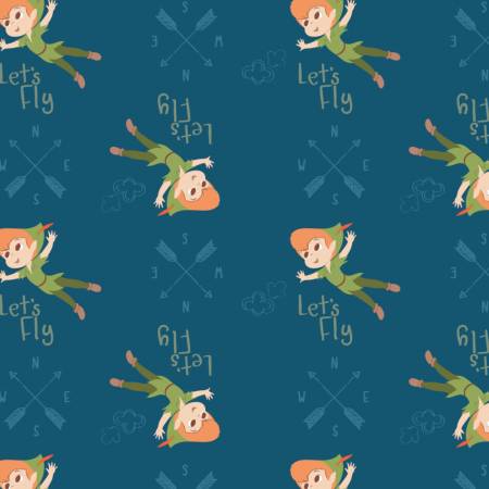 Peter Pan Let's Fly - Blue - Camelot Fabrics