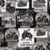 Packed Vintage Motorcycle Signs