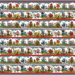 Gnome For the Holidays Teal Border Stripe
