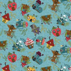 Gnome For the Holidays Tossed Allover Blue