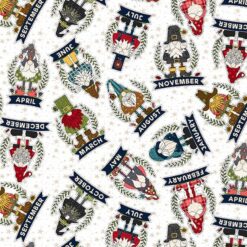 Gnome For the Holidays Tossed Allover White