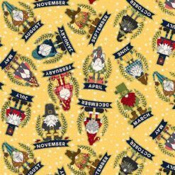 Gnome for the Holidays Tossed Allover Yellow