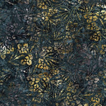 Tonga Batik - Midnight Winter Foliage - NAVY