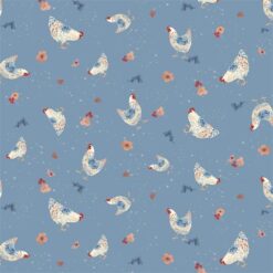 Country Cottage Light Blue Tossed Hens