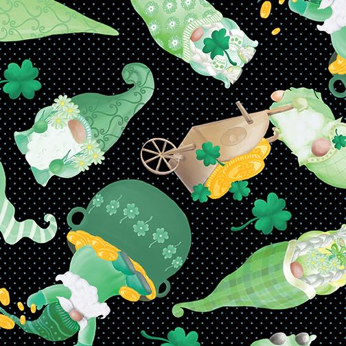 Tossed Lucky Gnomes Black