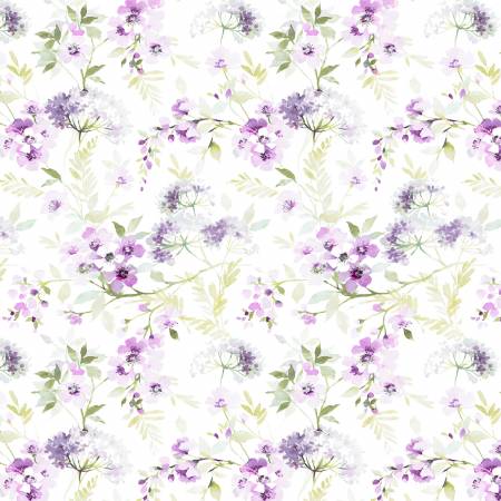 Purple Floral 108" Wide Back