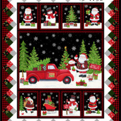 Santa's Tree Farm Black Multi 36" Panel