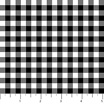 Santa's Tree Farm White Black Check