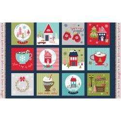 Cup of Cheer 12 Days of Christmas Blocks 27.5" Panel