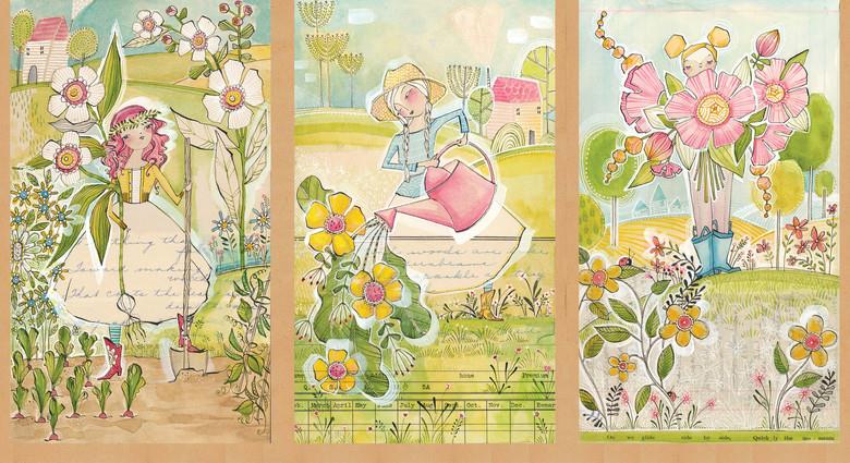 Garden Girls In The Garden 24 " Panel