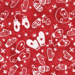 Red Mittens Baitk - Holly Jolly Batik