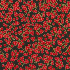 Robert Kaufman Berries Black w/Metallic