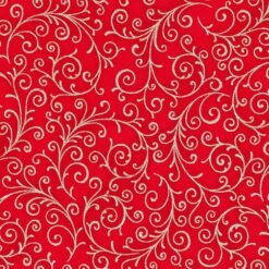 Robert Kaufman Swirls Scarlet w/Metallic