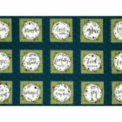 Teal Inspirational Word Blocks - 24" Panel
