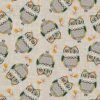 Hello Fall Tossed Owls Taupe