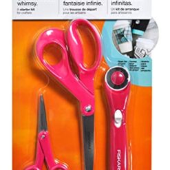 Fiskars Fabric Craft Sewing Fashion Starter Set 3pcs-Rotary Cutter & 2 Pair Of Scissors
