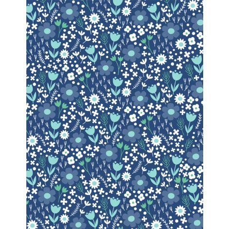 Windsong Meadows Floral All Over Blue