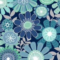 Windsong Meadows Blossoms All Over Navy