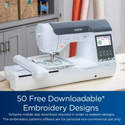 Brother SE2000 Computerized Sewing and Embroidery Machine, Wireless LAN, 193 Built-in + 50 Bonus Downloadable Embroidery Designs, 241 Built-in Stitches, 5" x 7" Hoop Area, 3.7" LCD Touchscreen Display (B0B835KJFF)