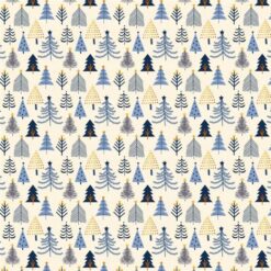 Tiny Trees W/Metallic Gold-Ecru
