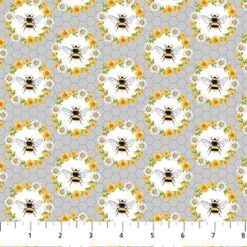 Bee Medallion-Light Gray