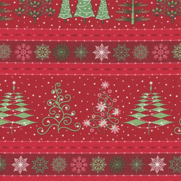 Christmas Night-Border Stripe-RED