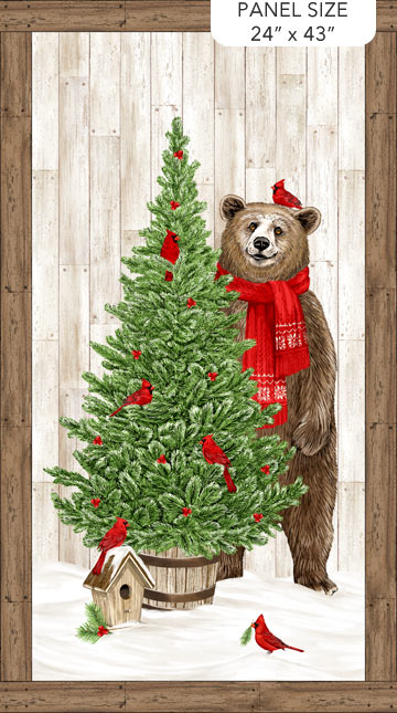Beary Merry Christmas 24" Panel-White Multi