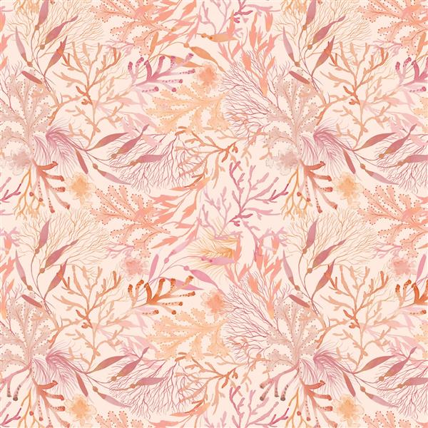 Seascape Coral Seaweed Peach/Pink