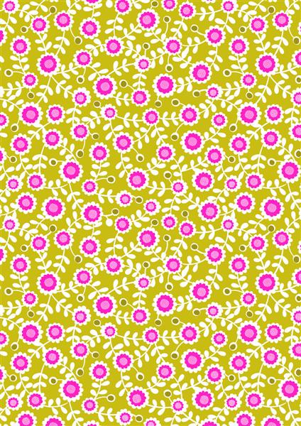 Inflorescence A858-2- Chartreuse w/Pink Neon Flowers