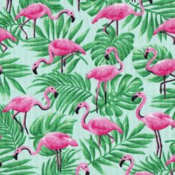 Flamingos in Palm Leaves