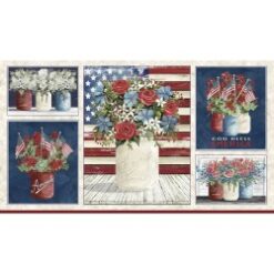 Patriotic Bouquet Panel - Farmhouse Americana Fame