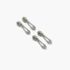 Jeweled Tip Zipper Pulls - Nickel - Set of 4