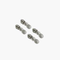 Pineapple Zipper Pulls - Nickel - Set of 4
