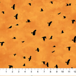 Spellbound - Orange - Mini Crows - Northcott Fabric
