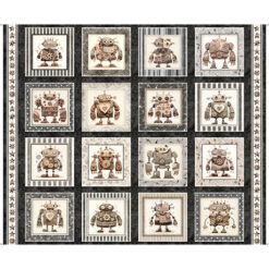 Sewbots - Robot Picture Patches - Charcoal