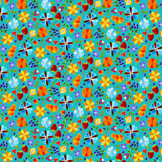 Woodland Delight Petite Floral - Turquoise