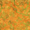 Batik Textiles - Orange Green Cherry Blossoms