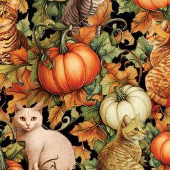 Cats and Pumpkins - Multi - Autumn Cats