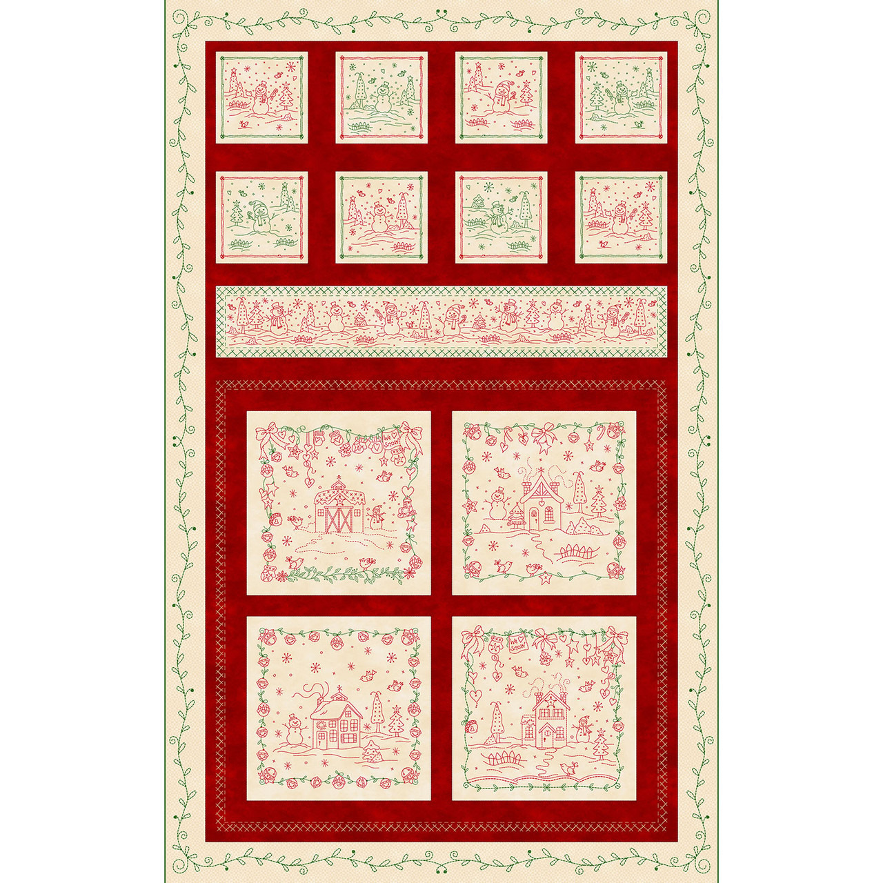 Christmastime : 27" Red/Green Panel