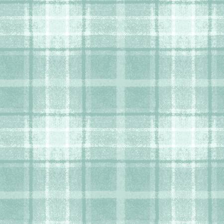 Snowtop Mountain Aqua Big Plaid FlanneL