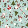 Snowtop Mountain Flannel Christmas Toss- AqUA