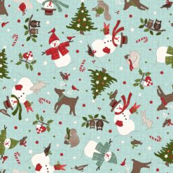 Snowtop Mountain Flannel Christmas Toss- AqUA