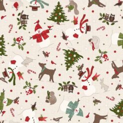 Snowtop Mountain Cream Christmas Toss Flannel
