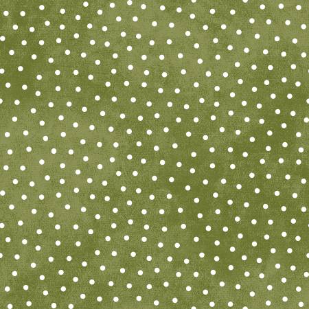 Snowtop Mountain Green Dots Flannel